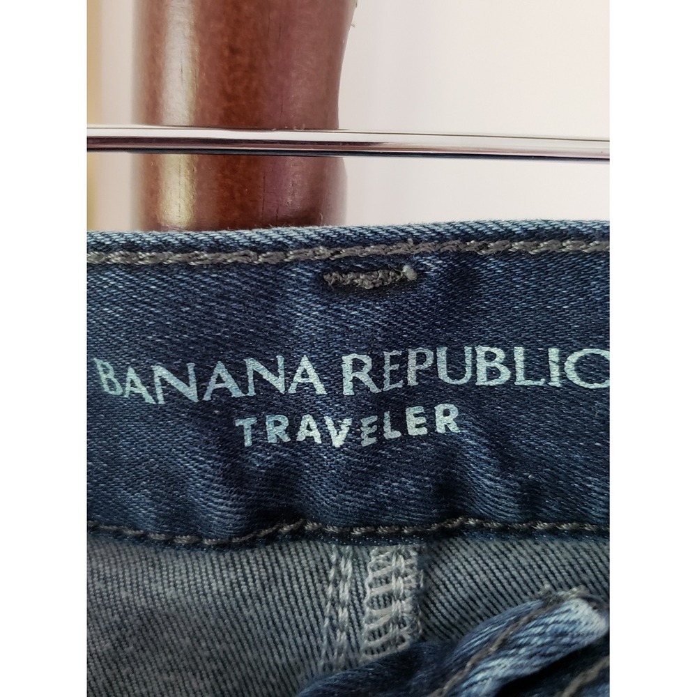 Banana Republic Traveler Jeans Mens 34x34 Dark Wash Slim Fit Denim Pants - Picture 4 of 7